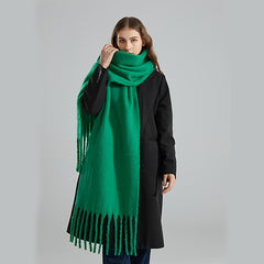 Winter Thick Tassel Scarf Warm Fuzzy Cold Windproof Chunky Scarf