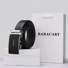 Men's Leather Belt Automatic Buckle Business Suit Waist Strap