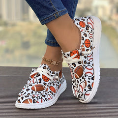 Women's Sports Pattern Lace-up Skate Shoes