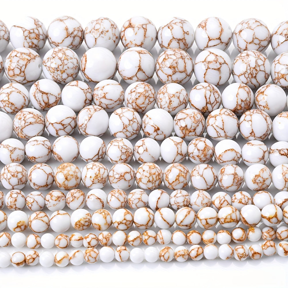Golden Thread Pine Round Stone Beads 4-12mm