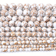 Golden Thread Pine Round Stone Beads 4-12mm