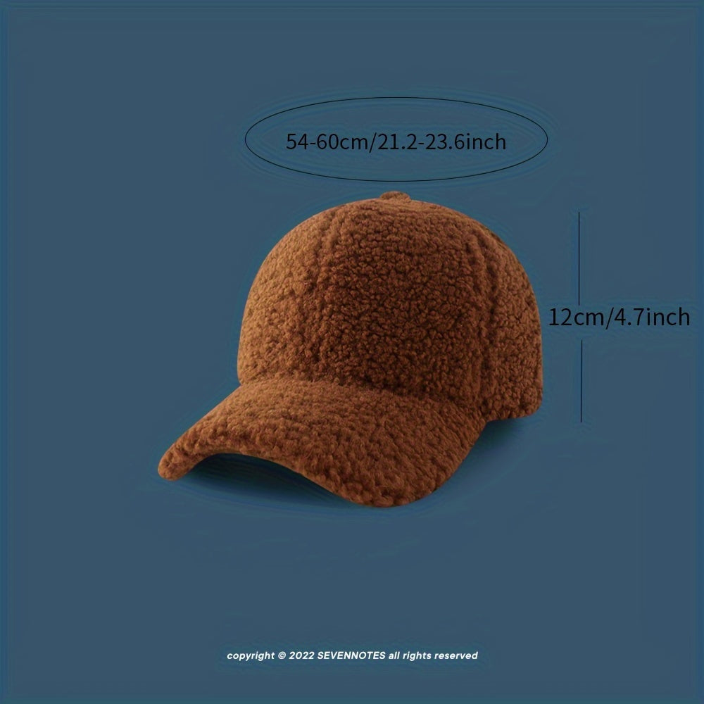 Vintage Sherpa Baseball Hat Warm Sun Hat