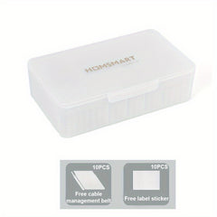 Plastic Cable Management Box with Wire Ties & Stickers