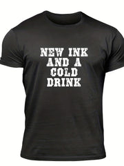 Men's Letter Print T Shirt for Summer Outdoor Activities