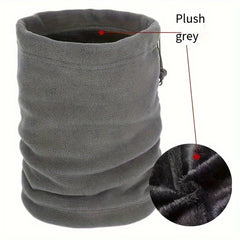 Polar Fleece Neck Cover With Drawstring Adjustable Elastic - Warm & Cold Proof