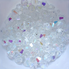 4mm Double Cone Crystal Rhombus Glass Beads DIY Beaded Bracelet Necklace