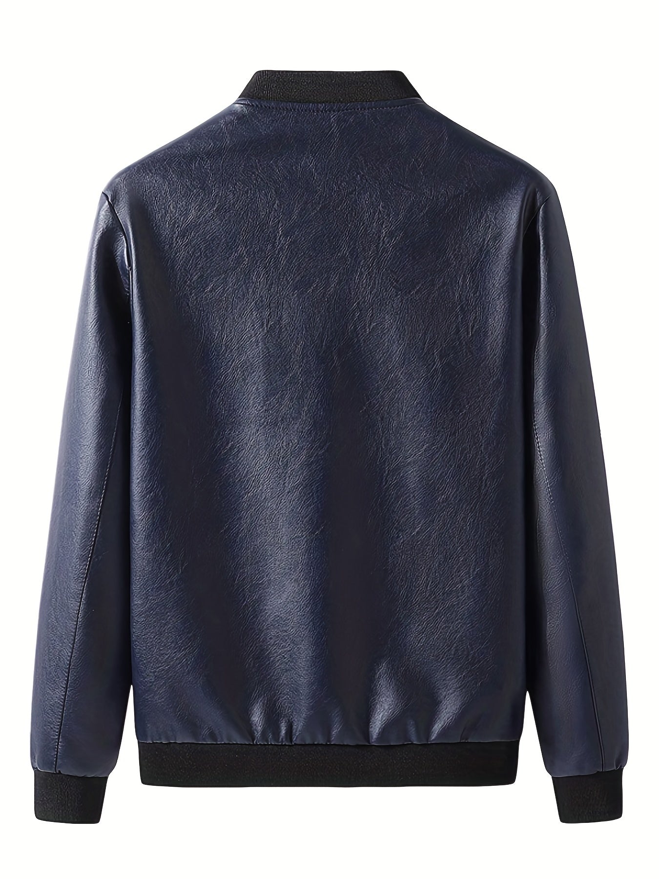 Men's Casual PU Leather Zipper Jacket