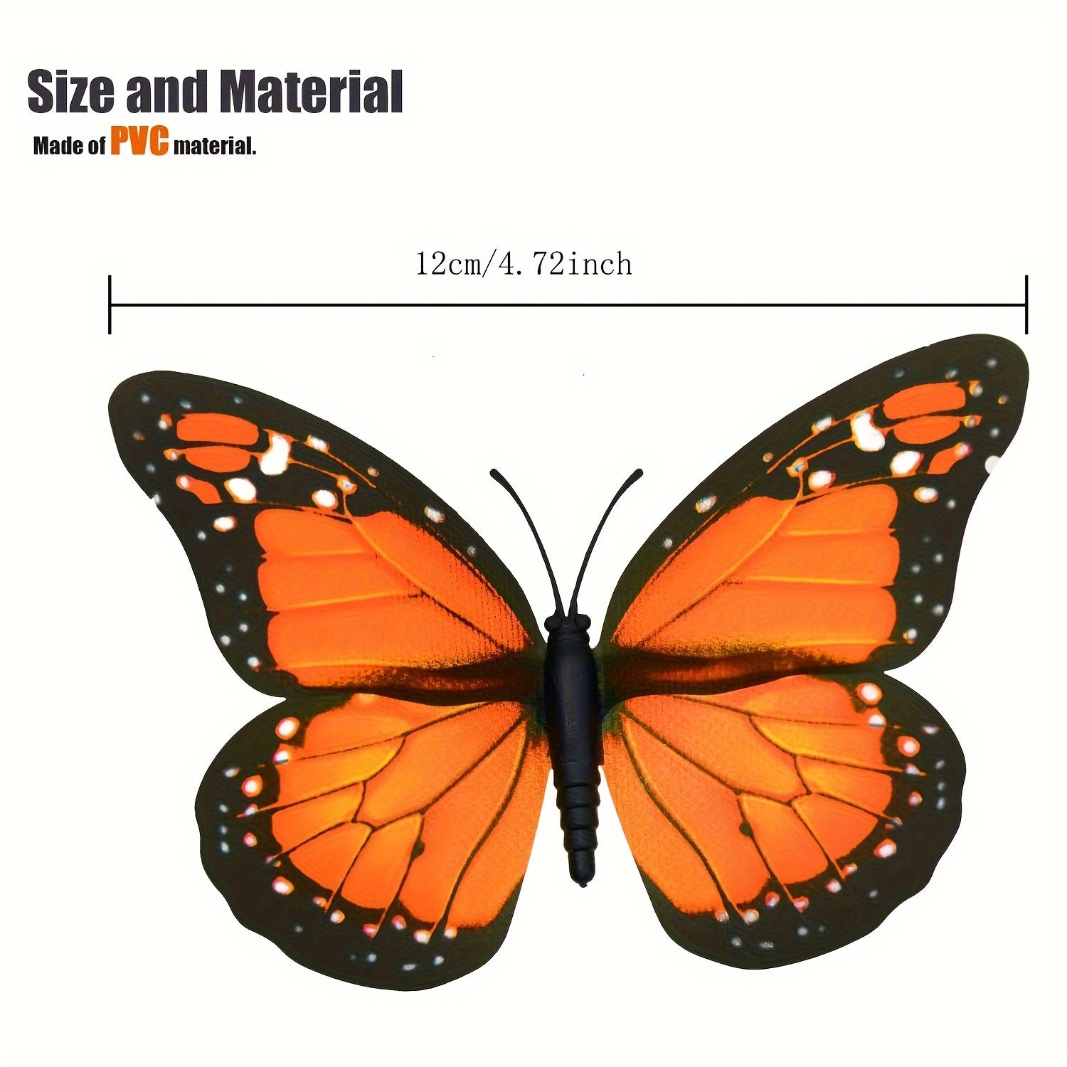 10pcs Orange Artificial Butterfly Wall Wedding Decorations