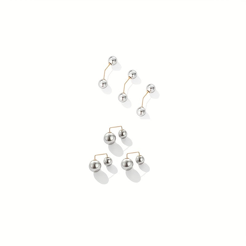 6pcs Set Faux Pearl Waist Pins Scarf Brooches for Women