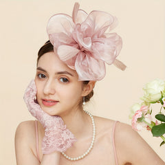 Fascinator Hats Women Tea Party Hats Gloves Set