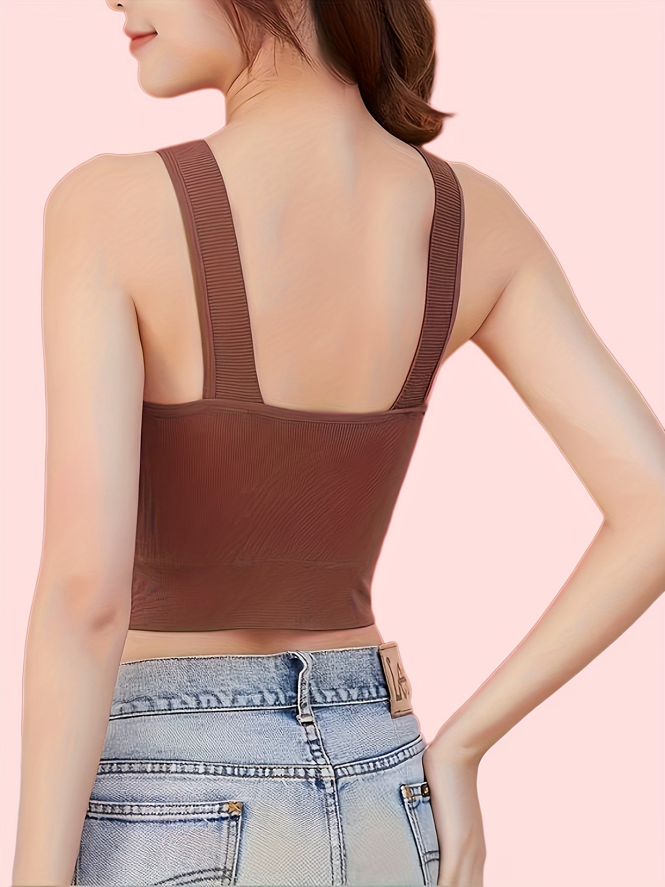 Women's V-Neck Sleeveless Padded Top 4-Pack