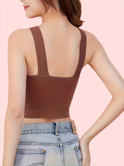 Women's V-Neck Sleeveless Padded Top 4-Pack