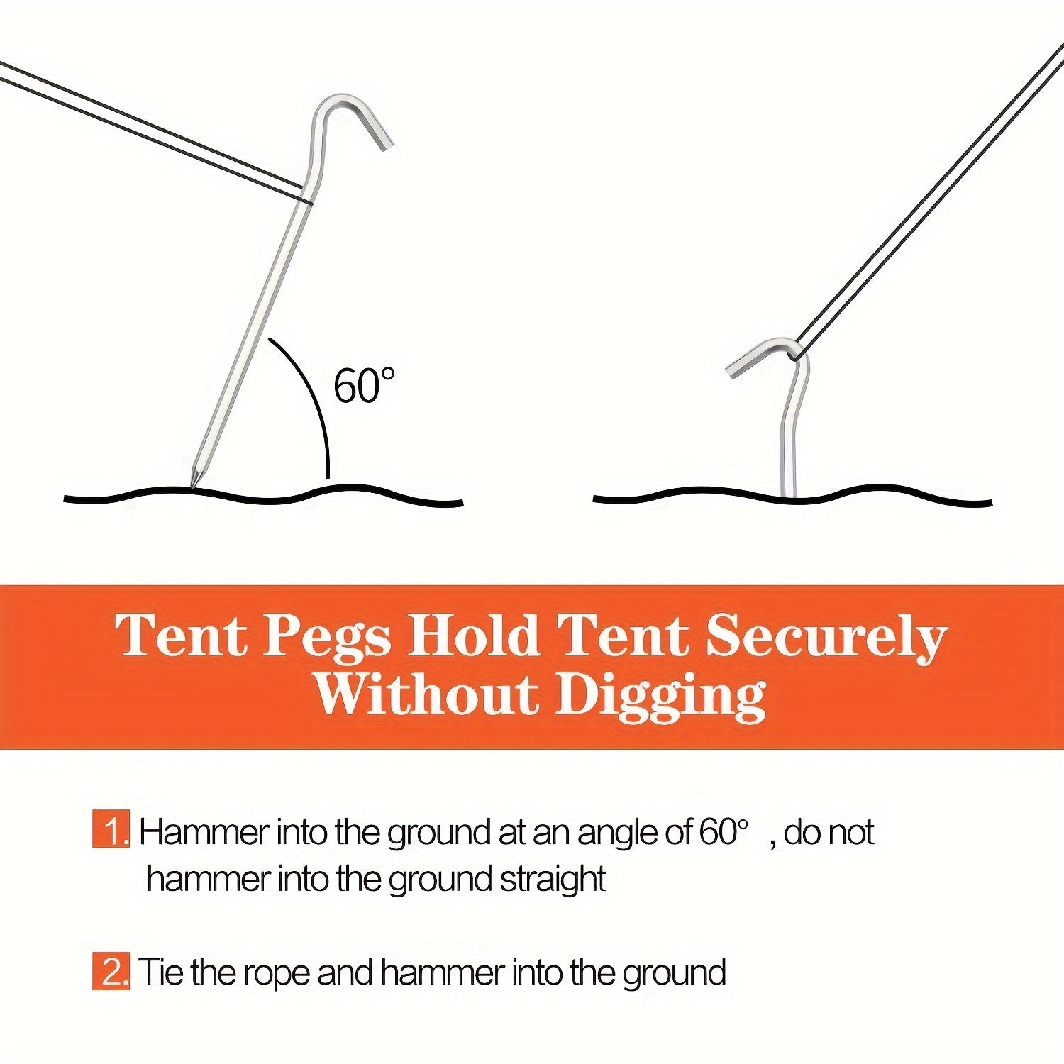 64pcs Aluminum Tent Stakes Pegs With Hook Lightweight Canopy Stakes Pegs