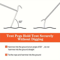 64pcs Aluminum Tent Stakes Pegs With Hook Lightweight Canopy Stakes Pegs