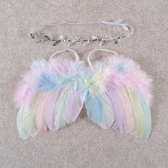 2pcs Baby Angel Feather Wings Set for Photo Props & Outdoor Party