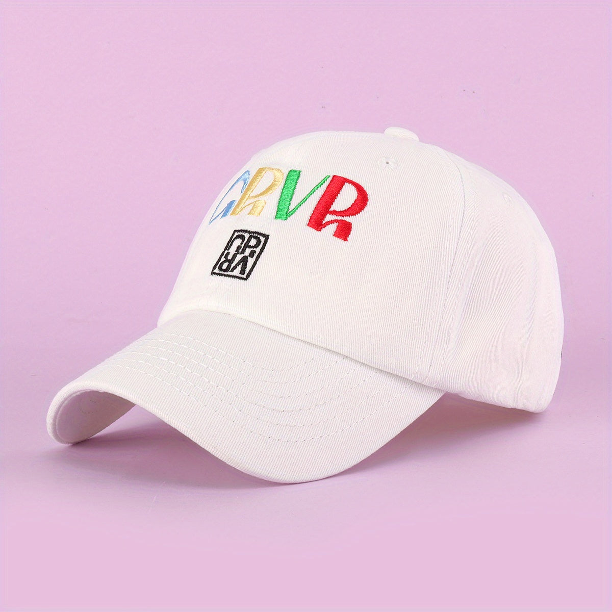 Colorful Letter Embroidery Baseball Cap Solid Cotton Couple Dad Hat