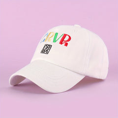 Colorful Letter Embroidery Baseball Cap Solid Cotton Couple Dad Hat