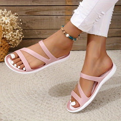 Women's Waterproof Slip on Sports Sandals Hollow Out Breathable Flat Slides