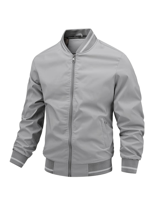 Men's Zipper Baseball Collar Jackets with Pockets