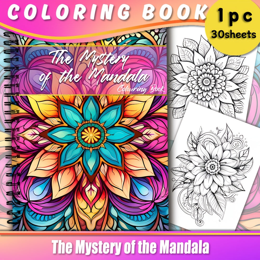 Spiral Bound Coloring Book for Teens and Adults 30 Unique Patterns