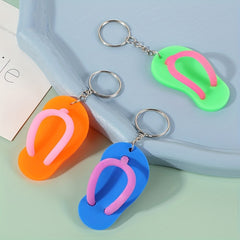 6pcs PVC Flip Flop Keychain Keyring Pendant for Beach Favors