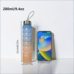 Leakproof Gradient Water Bottle with Time Mark and Straw BPA-Free