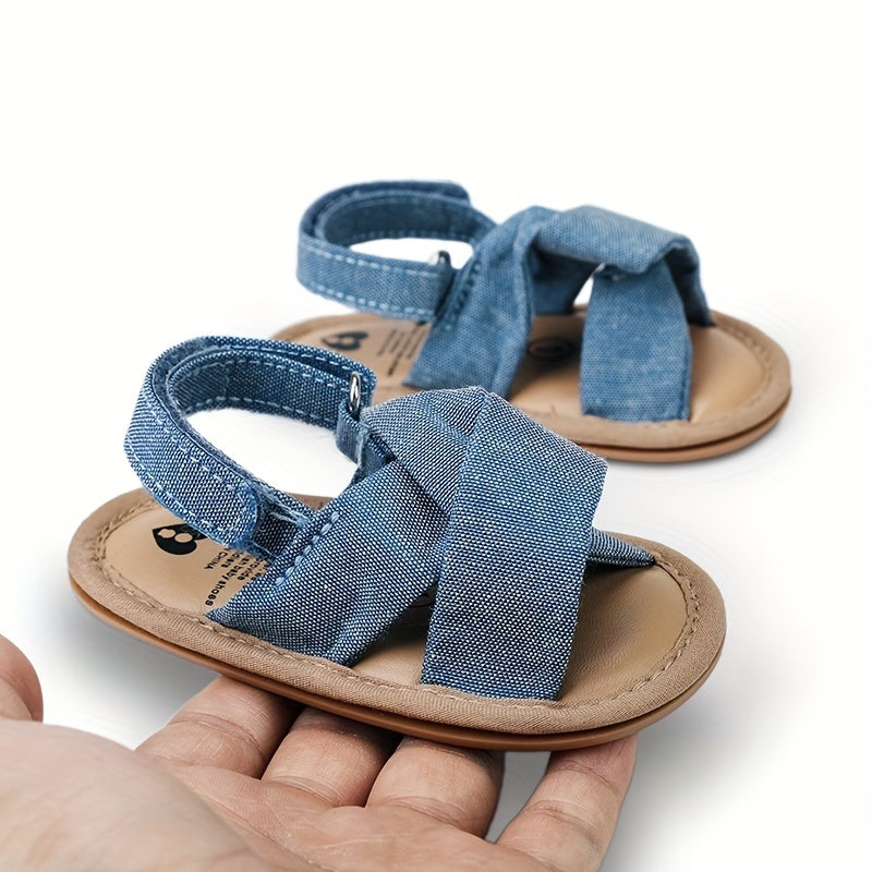 Baby Girls Slip On Sandals With Hook & Loop Fastener