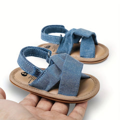 Baby Girls Slip On Sandals With Hook & Loop Fastener