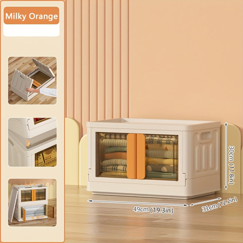 Plastic Storage Bins with Wheels Stackable Storage Bins DVD Front Opening