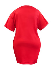  Short Sleeve Slogan Tee Dress
