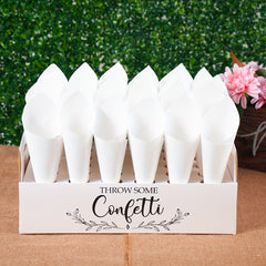 Rustic Wedding Paper Cone Holder Box Confetti Tray