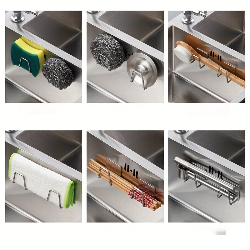 2pcs Sponge Holder Stainless Steel Drain Rack Kitchen Accessories