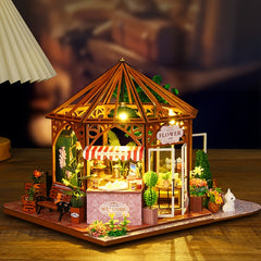 Handcrafted Wooden Coffee Shop Model Dollhouse with Furniture & Decor