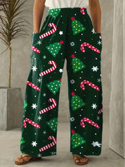 Women's Plus Graphic Print Wide Leg Pants