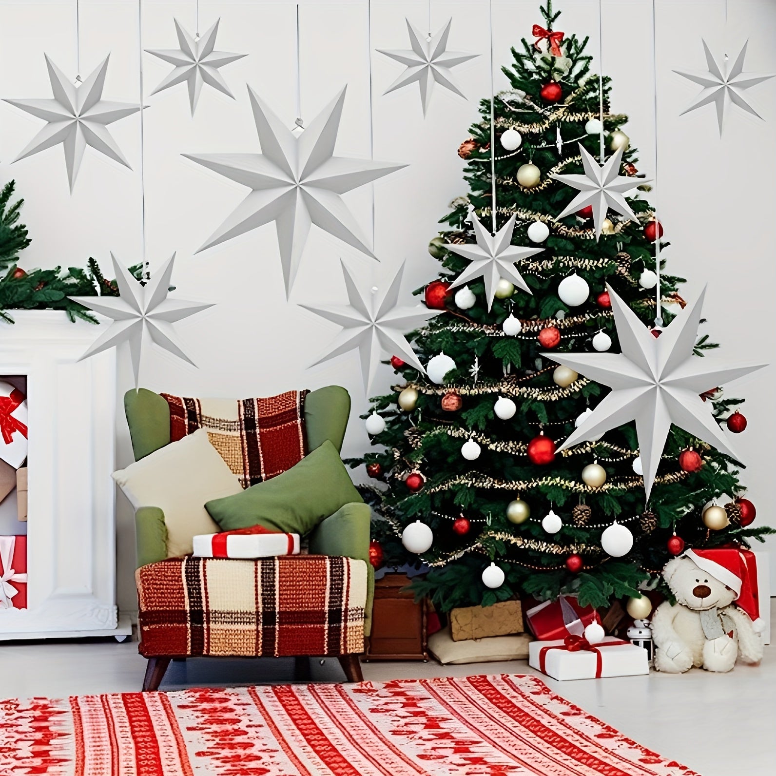 3D Large Paper Star Hanging Light Shade for Christmas Wedding