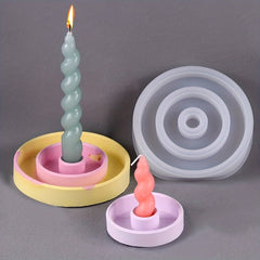 Round Resin Candle Holder Silicone Mold DIY Candle Making