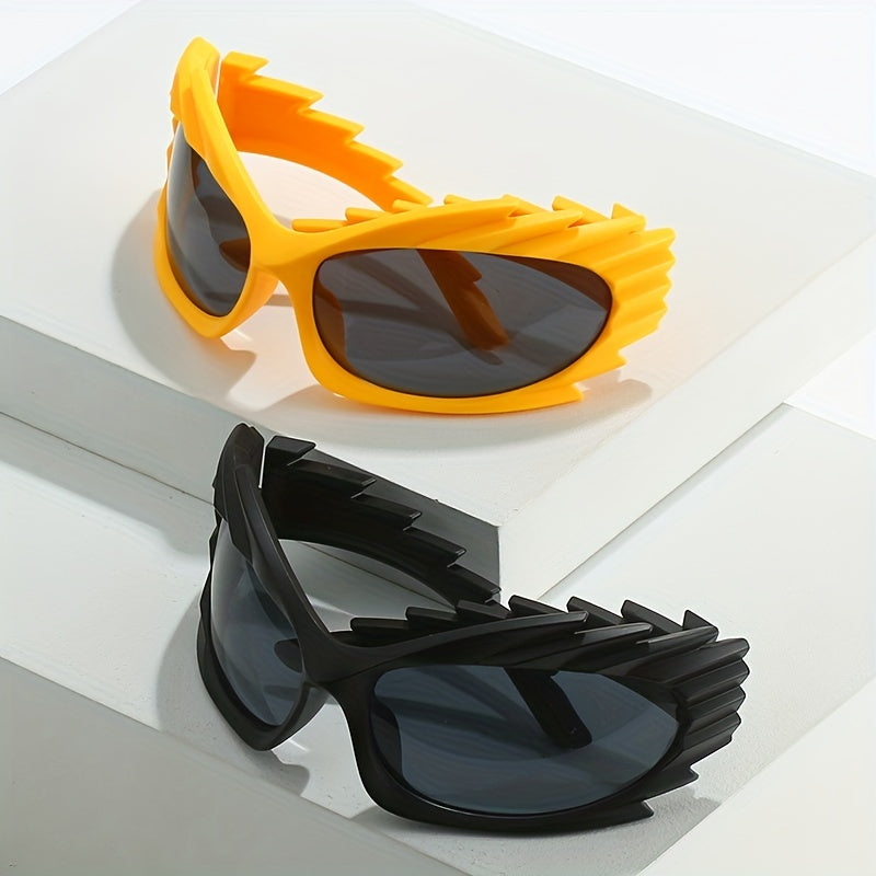 Y2K Wrap Around Sunglasses UV400 Cyberpunk Outdoor Glasses