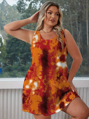  Ombre Tie Dye Print Tank Dress