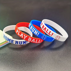 Baseball Silicone Bracelets Rubber Band Wristbands Inspirational