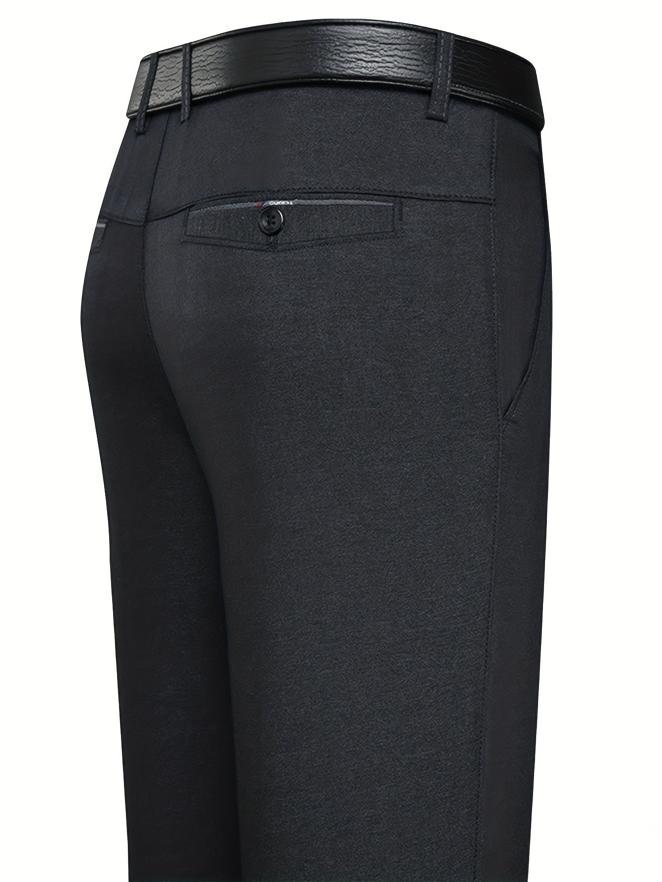 Men's Slim Fit Solid Dress Pants No Iron Formal Suit Trousers