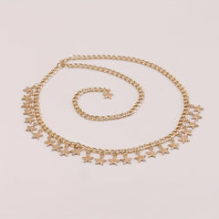 Golden Star Pendant Waist Chain Boho Metal Chain Belt Dress Girdle Women