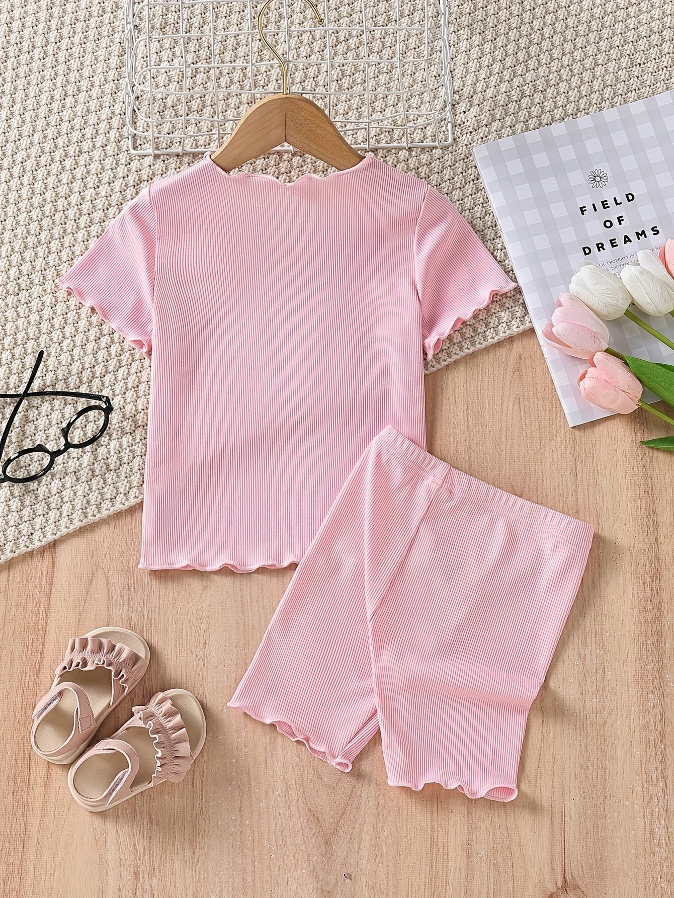 Toddler Girls Tie Dye Crew Neck Pullover & Shorts Set
