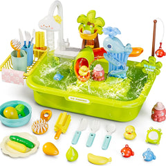 Kids Toy Dishwasher & Bath Tools Set - Batteries Not Included