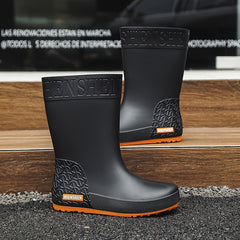 Women's Waterproof High Tube Rain Boots Solid Non slip Outdoor Rain Boots