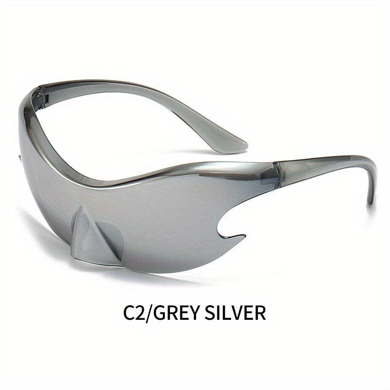 Y2K Photochromic One piece Sunglasses Wrap Around UV400 Sun Shades