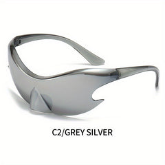 Y2K Photochromic One piece Sunglasses Wrap Around UV400 Sun Shades