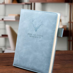 A5 Leather Notebook with Cord Soft Cover Pink Deer Horn - 360 Pages