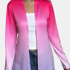  Women's Ombre Print Long Sleeve Cardigan