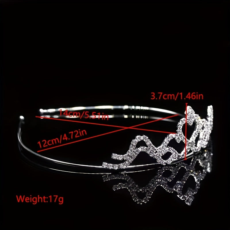 Rhinestone Headband Queen Crown Tiara Wedding Hair Accessory
