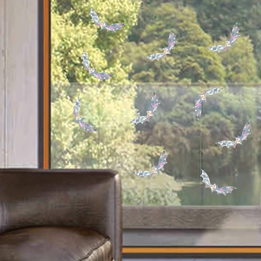 10pcs Bat Window Stickers Suncatcher Halloween Bat Glass Decal